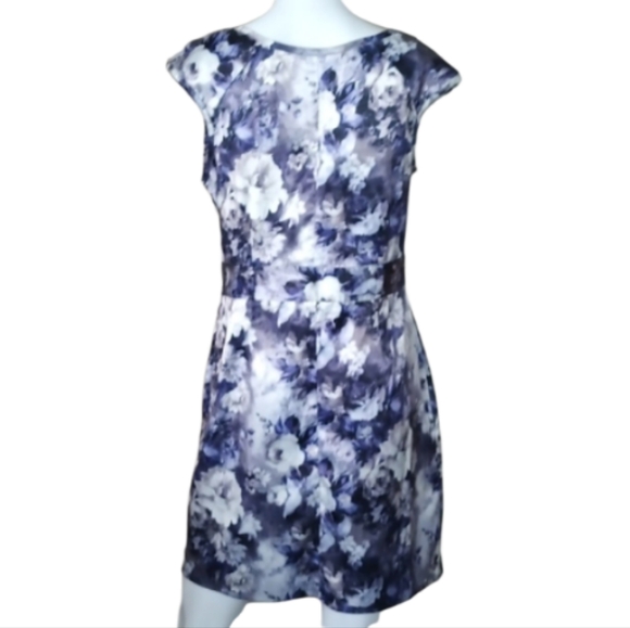 NWOT Latin Quarters  Wight & Purple 💜 Floral Stain Women's Dress Size L - Picture 6 of 16